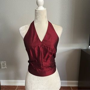 Y2k Ann Taylor red halter top